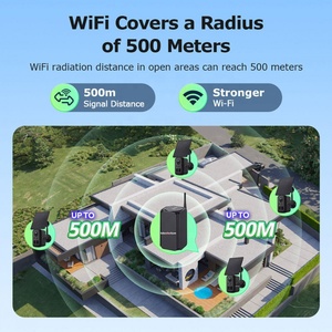 Système de Caméras de Sécurité Solaire 2K 4MP en Gros, Kit Combo Hub WiFi <span class=keywords><strong>Sans</strong></span> <span class=keywords><strong>Fil</strong></span> Longue Portée 500m, 4 Caméras Extérieures CCTV avec Détection PIR - Product Image 2