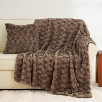 100% Polyester Kunstfell-Wurfdecke, fusselfrei, übergroß, weich, glatt, luxuriös, flauschig, gesteppt, für Sofa und Couch