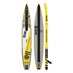 Nuovo Design Tavola da Stand Up Paddle Gonfiabile a Doppio Strato 14 Piedi Bianco Blu Navy con 2 Anni di Garanzia, Tavole da Gara per Adulti - Product Image 1