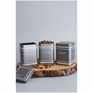 75 x 75 x 100 mm Square Metal Tin <b>Box</b> Set (Set of 3) Silver Silver Design - Product Image 2