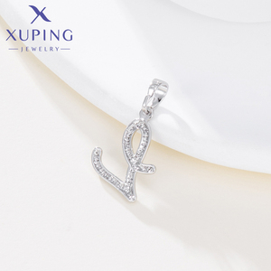 45984 XUPING Gioielli Ciondolo Lettera <span class=keywords><strong>L</strong></span> Placcato Oro, <span class=keywords><strong>Charm</strong></span> Iniziale Minimalista per Collana Fai-da-Te - Product Image 3