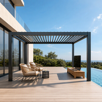 Pergola bioclimatique en aluminium écologique avec toit à lames motorisées réglables pour structures de jardin