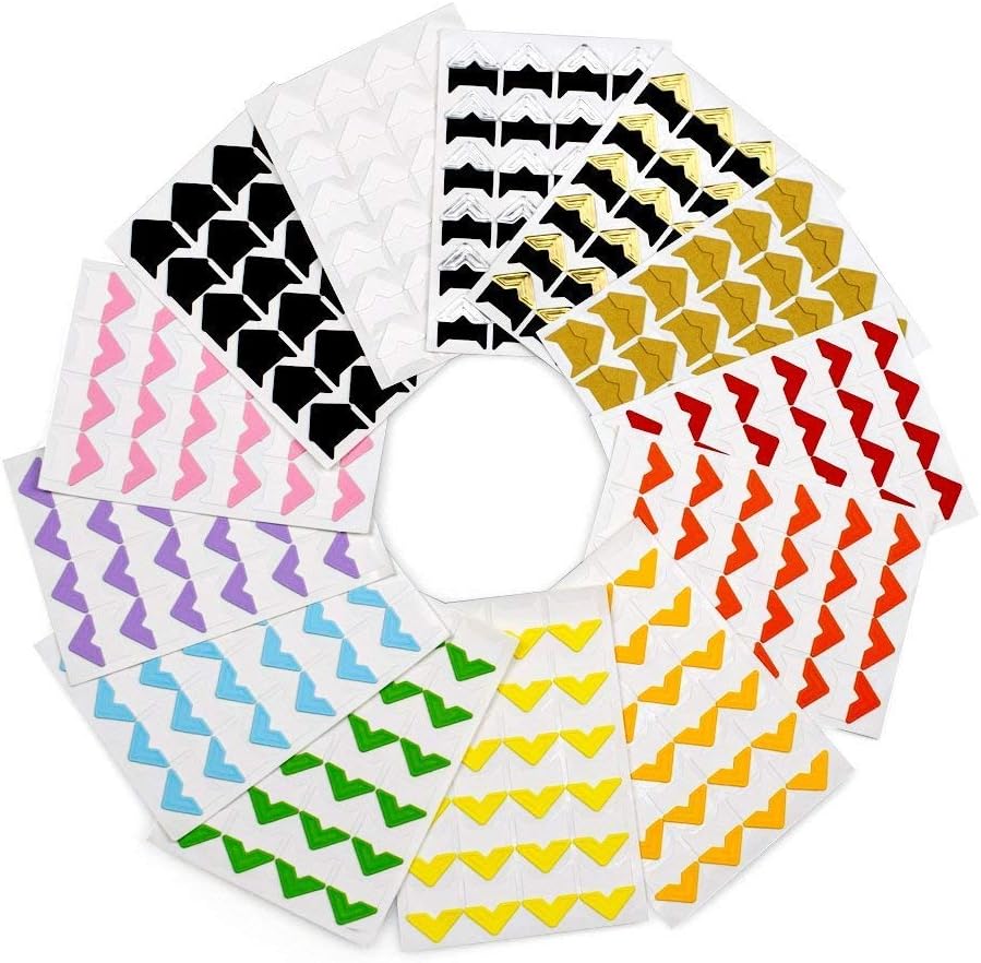 Autocollants d'angle pour photos : choisissez la couleur que vous préférez.