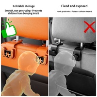 Crochet de dossier de siège auto transfrontalier multifonctionnel en acier inoxydable double crochet modèle G6 pour accessoire de siège arrière OLIVER