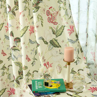 Rideaux occultants imprimés papillons floraux, couleur crème, à œillets, pour salon et chambre, style minimaliste, vente en gros au mètre