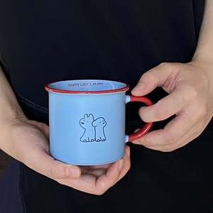 Personalized logo Ceramic Coffee Mug Porcelain Milk Tea Cups Blue Cafe Mugs - Product Image 4