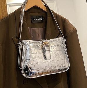 Bolso de Mano con Patrón de Cocodrilo para Mujer, Bolso de Hombro Simple y Moderno - Product Image 1