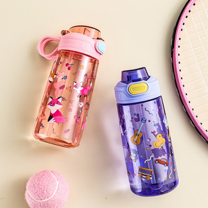 Botellas de Agua de Plástico de 550 ml con Diseño de Dibujos Animados para Niños, con Pajita y Tapa, Portátiles, para Niños Pequeños, Regalo para el Día del Niño - Product Image 5