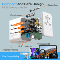 Adaptateur de voyage universel Worldplug International avec chargeur USB et prise électrique, adaptateur de voyage universel avec type-C