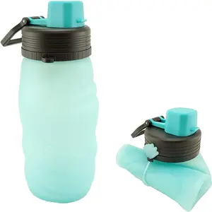 FREE SAMPLE Collapsible water bottle foldable silicone bottles for travel portable & lightweight collapsable