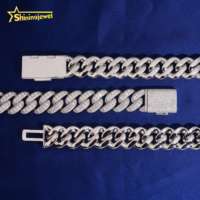 Chaîne cubaine de luxe en moissanite VVS de 20 mm, certifiée GRA, bijoux hip-hop, chaîne personnalisée en argent 925 pour hommes
