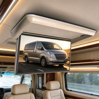 Moniteur de toit rabattable 21,5 pouces 1920x1080 LCD pour véhicule, écran Android USB BT FM universel pour voiture, camping-car, MPV, divertissement