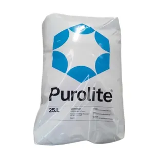 Resina catiónica de Purolite de grado alimenticio C100 10 toneladas en stock para agua ablandada Resina de intercambio iónico de catión ácido fuerte
