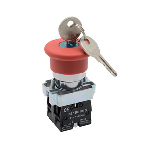 22mm Mushroom <strong>Push</strong> <strong>Lock</strong> Key Release <strong>Push</strong> Button Switch XB2 Key Emergency Stop Rotary Latching <strong>Push</strong> Button Switch - Product Image 4