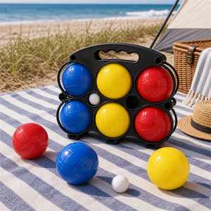 Ensemble <span class=keywords><strong>de</strong></span> <span class=keywords><strong>boules</strong></span> <span class=keywords><strong>de</strong></span> pétanque en plastique coloré avec sac <span class=keywords><strong>de</strong></span> transport, jeu <span class=keywords><strong>de</strong></span> <span class=keywords><strong>boules</strong></span> <span class=keywords><strong>de</strong></span> pelouse pour enfants et adultes - Product Image 4