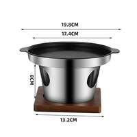 Cuisinière à alcool de table de Style coréen, Mini barbecue Portable en acier inoxydable à trois plis, antiadhésif et sans fumée
