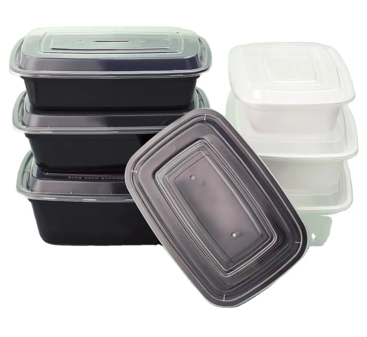 Scatola di imballaggio per Fast Food da asporto all'ingrosso contenitore monouso per la preparazione dei pasti in plastica Bento Lunch Box