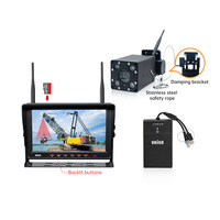 Système de surveillance des angles morts sans fil IP69K 1080p pour engins de chantier avec vision nocturne