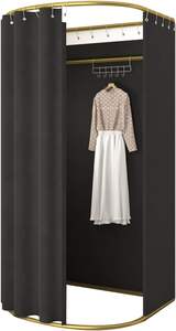 Sala de montaje de tienda de ropa <span class=keywords><strong>AZ</strong></span> con cortina de sombreado, vestidor portátil, centro comercial plegable, vestuario simple y estante de exhibición - Product Image 4