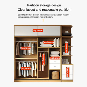 Muebles de Dormitorio de Diseño Moderno, Armario de Madera Duradero <span class=keywords><strong>a</strong></span> Precio Económico con Área de Exhibición, Armario Empotrado de Lujo para Ropa - Product Image 3
