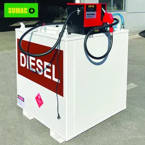 SUMAC Factory Supply 600L 1000L Gas Station Galvanized Stock Tanks Diesel Oil Storage Fuel Tank With Pump