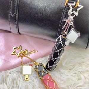 Porte-clés exquis en acier inoxydable avec pochette à maquillage, nouveau design créatif, mignon pendentif chat, miroir, cadeau pour fille - Product Image 3