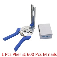 Pince de fixation pour l'installation de cages à volailles, clôture en fil métallique, pince à anneaux pour porcs, outils avec 600 clous