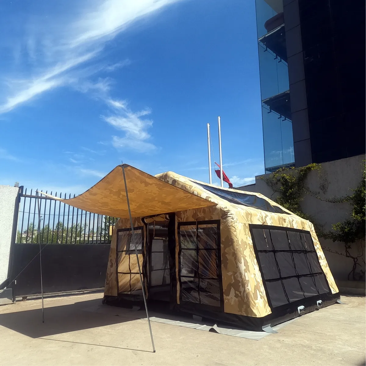 Jusood לונדון 360 לגלות CAMO מדבר מתנפח 8-10 אוהל קמפינג בית אוהל מקלט