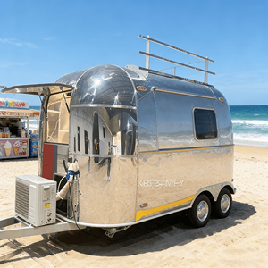 Stainless Steel <b>Towable</b> Mobile Food Trailer for Snack Food Candy Chips with Rust Resistant Design - Product Image 2