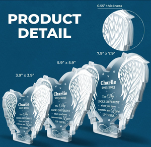 La tua luce brillerà sempre nel <span class=keywords><strong>mio</strong></span> cuore, targa acrilica commemorativa personalizzata con foto, regali di simpatia per la perdita della persona amata - Product Image 3