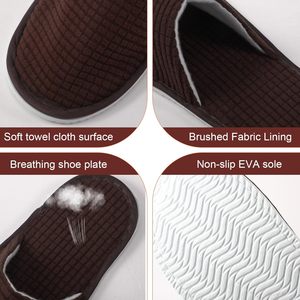 Premium 12 paia antiscivolo usa e getta Hotel per pantofole lavabile Design a punta chiusa riutilizzabile per le damigelle degli ospiti - Product Image 5