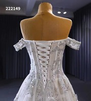 Feishiluo Sexy hors épaule moelleux poire robe de mariée ivoire luxe perle dentelle robes de mariée robe de bal