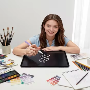 Stylet actif en métal blanc dégradé spécial <span class=keywords><strong>pas</strong></span> <span class=keywords><strong>cher</strong></span> <span class=keywords><strong>pour</strong></span> <span class=keywords><strong>iPad</strong></span> Air/Mini - Détection d'inclinaison et rejet de la paume <span class=keywords><strong>pour</strong></span> le dessin et la prise de notes - Product Image 1