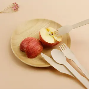 Популярная посуда для торта, биоразлагаемая одноразовая деревянная посуда/ложка/вилка/нож