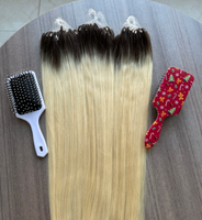 Extensions de cheveux humains 100% véritables en plumes, couleur ombrée blonde T2/613, 22 pouces, alignées sur les cuticules, invisibles H6, de l'Arabie Saoudite