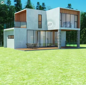Contenedor Modular prefabricado de lujo, estructura de contenedor para casa, Panel de hormigón ligero, casa en Saint Martin