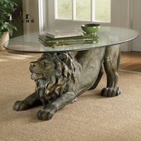 Sculpture d'éléphant en bronze coulé, table basse, statues, artisanat métallique durable, idéal pour la décoration intérieure