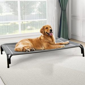 <b>Dog</b> <b>Bed</b> Rectangle Black Large Off Ground Pet <b>Bed</b> For <b>Dog</b> Four Seasons Washable Floor Use - Product Image 1