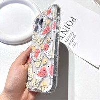 Coque de téléphone portable en TPU antichoc et anti-chute avec imprimé pastèque pour iPhone Xr Xs 11 12 13 14 15 16 17 18 Pro Max