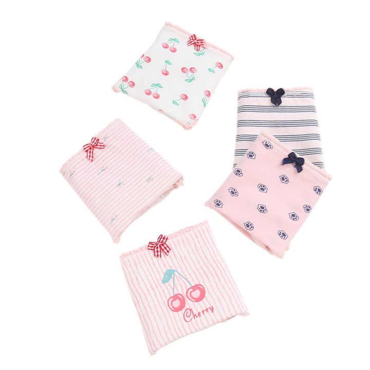 New Style Young Girls Fancy Panties Sexy Panty Pics for Ladies Bow Tie Mid Waist Hip Lift Panties Briefs Suit for All Season