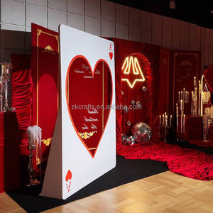 ZKAI Arche de fond photo pour fête, motif Cœurs, As de poker, Cartes à jouer Reine, pour décoration de mariage et de fête - Product Image 6