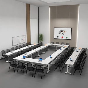 Table de conférence Zhuo Mu Anbang 2011 pour 2-3 personnes, table de réunion de bureau mobile avec combinaison de chaises - Product Image 3