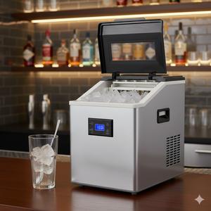 Machine à glaçons compacte en acier inoxydable à économie d'énergie avec moteur et roulement durables pour hôtels, studios, rassemblements et fêtes - Product Image 2