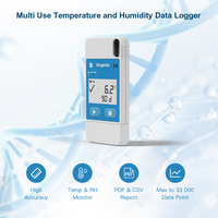 Pencatat Data Suhu yang Dapat Digunakan Kembali USB Sensor Suhu dan Kelembapan Multiguna Plug and Play Laporan PDF CSV dengan Layar LCD IP66