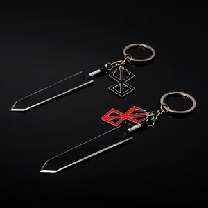 Venta al por mayor animación periférico colgante llavero conjunto <span class=keywords><strong>Berserk</strong></span> Guts Dragonslayer espada con logotipo rojo llavero - Product Image 2