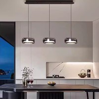 Lustre suspendu pour îlot de cuisine, style italien de luxe, moderne haut de gamme, à trois têtes en verre, produit transfrontalier très demandé