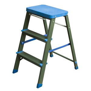 Escabeau pliant en aluminium à 3 marches, usage industriel et domestique, stable et sûr, avec support transversal - Product Image 3