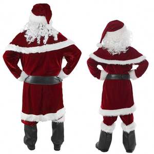 Vente flash Costume de Noël rouge de luxe pour adulte pour cosplay Costume de Père Noël Costume de Père Noël pour adulte et enfant - Product Image 2