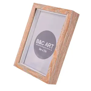 Bingkai kustom 4x6 5x7 6x8 8x10 inci tampilan atas meja gantung dinding kayu MDF kotak bayangan 3D dalam