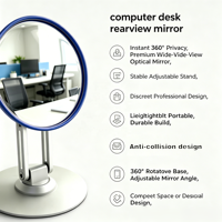 Miroir de bureau anti-espion en acrylique convexe avec cadre en fer pour moniteur d'ordinateur de bureau, vente en gros